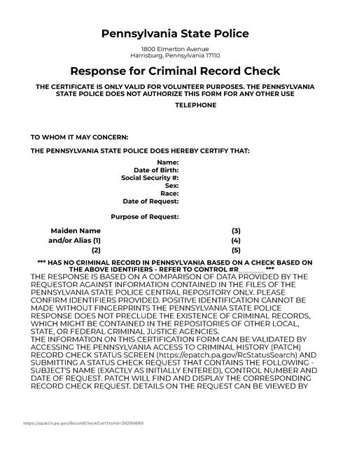 Criminal Record Check